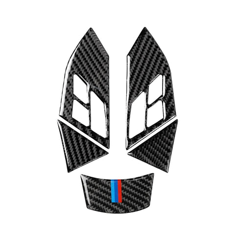 Adhésif décoratif avec impulsion tricolore sur le volant en fibre de carbone 5 en 1 pour BMW Série 5 E60 2004-2010, guide pour destra ea sinistra universale, Pour BMW Série 5 E60 2004-2010 (Tricolore)