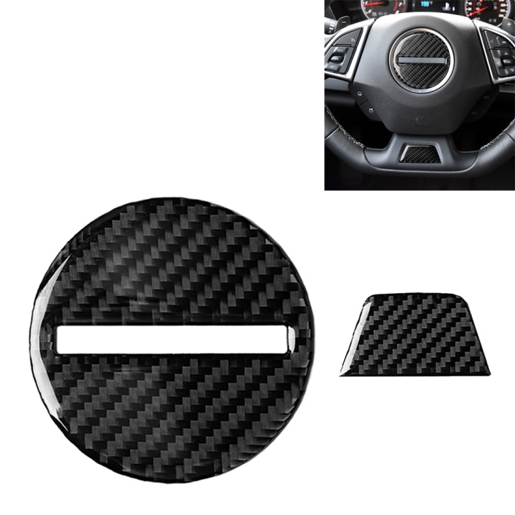 2 in 1 Car Carbon Fiber Steering Wheel Button Decorative Sticker for Chevrolet Camaro 2017-2019, Left and Right Drive Universal                         ...