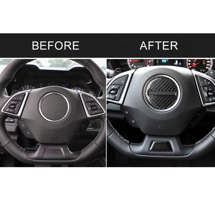 2 in 1 Car Carbon Fiber Steering Wheel Button Decorative Sticker for Chevrolet Camaro 2017-2019, Left and Right Drive Universal                         ...