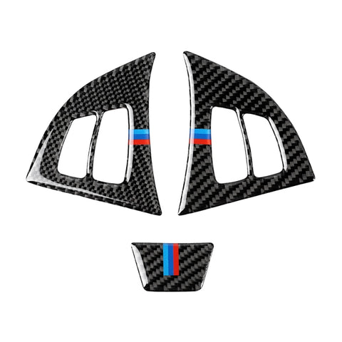 Adhésif décoratif pour volant tricolore pulsant en fibre de carbone 3 en 1 pour BMW E70 2008-2013 X5, guide pour destra ea sinistra universale, pour BMW E70 2008-2013 X5 (tricolore)