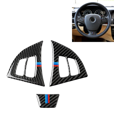 Adhésif décoratif pour volant tricolore pulsant en fibre de carbone 3 en 1 pour BMW E70 2008-2013 X5, guide pour destra ea sinistra universale, pour BMW E70 2008-2013 X5 (tricolore)