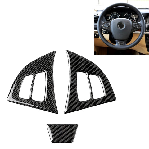 Adhésif décoratif pour impulsions de volant en teinte unitaire en fibre de carbone 3 en 1 pour BMW E70 2008-2013 X5, guide pour destra ea sinistra universale, pour BMW E70 2008-2013 X5