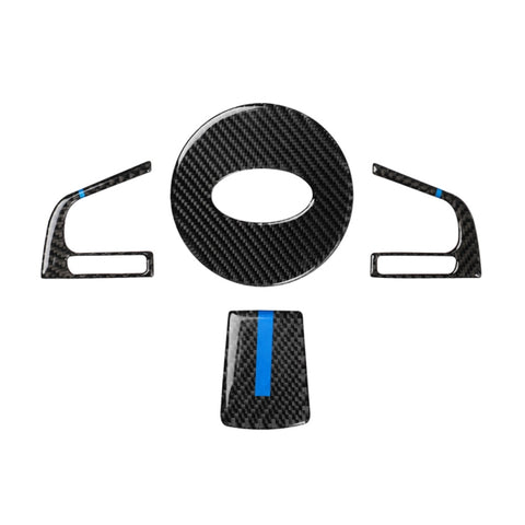 Adhésif décoratif pour volant volant bleu en fibre de carbone 4 en 1 pour Subaru Forester 2016-2018, guide pour destra ea sinistra universale, pour Subaru Forester 2016-2018 (bleu)