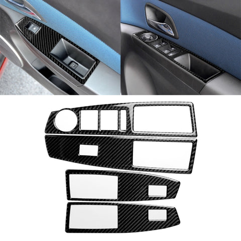 Adhésif décoratif pour panneaux d'interruption pour alzacristalli en fibre de carbone pour voiture pour Chevrolet Cruze 2009-2015, guide de sortie, interrupteur de lève-vitre (RH)