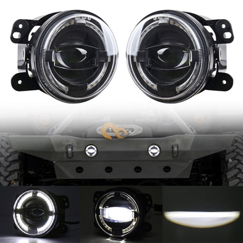 Faro LED Angel Eyes 4 Pollici per Jeep Wrangler e Dodge, Set di 2
