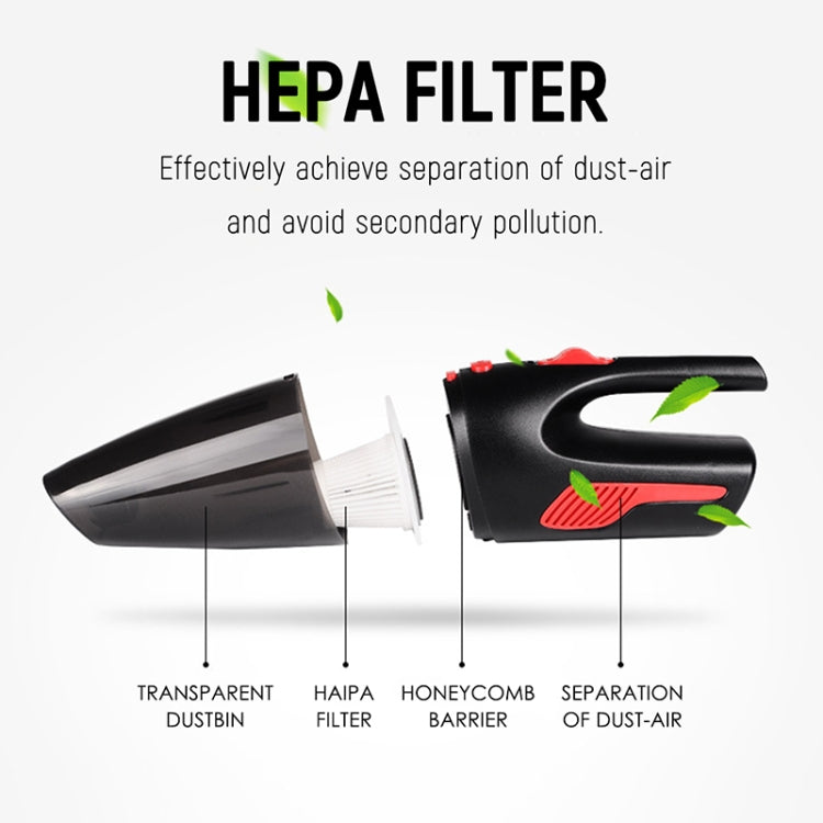 Potente aspirapolvere portatile cablato per auto da 120 W con luce a LED. Lunghezza cavo: 5 m, Wired with Light