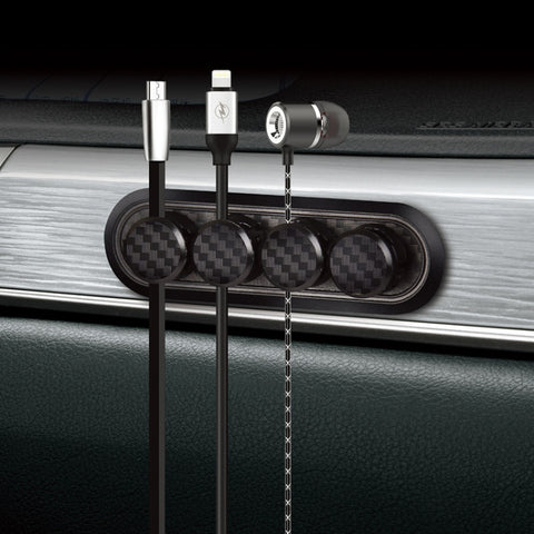 Scatola portaoggetti per cavo con morsetto magnetico in fibra di carbonio per auto Organizzatore creativo per hub desktop, Desktop Hub Organizer