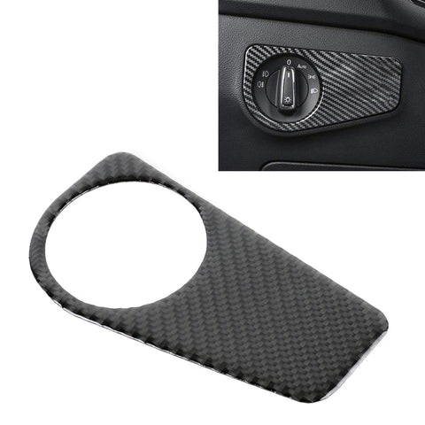 Autocollant décoratif pour panneau d'interruption en fibre de carbone pour voiture pour Volkswagen Tiguan L, configuration basse, interrupteur de phare, configuration basse