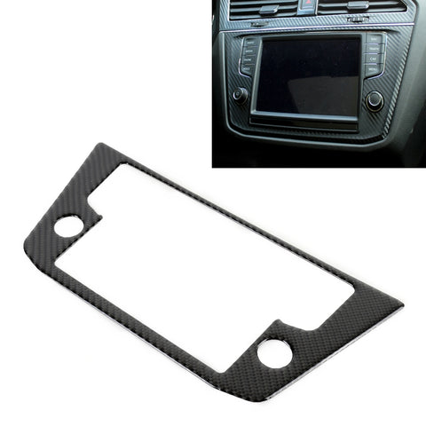 Adhésif décoratif pour téléphone de navigation en fibre de carbone pour voiture pour Volkswagen Tiguan L, configuration haute, cadre de navigation, configuration élevée