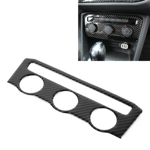 Adhésif décoratif pour panneau air conditionné en fibre de carbone pour voiture pour Volkswagen Tiguan L, configuration basse, panneau de climatisation, configuration basse