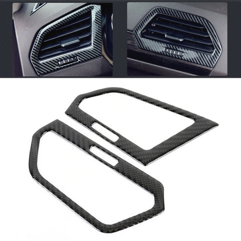 Adhésif décoratif pour support d'air latéral avec contrôle central en fibre de carbone pour Volkswagen Tiguan L, sortie d'air latérale de contrôle central