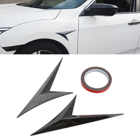 Adesivo per ala laterale parafango modificato Adesivo decorativo per carrozzeria con branchia di squalo laterale lama per Honda Civic di decima generazione, fibra di carbonio, Carbon Fiber