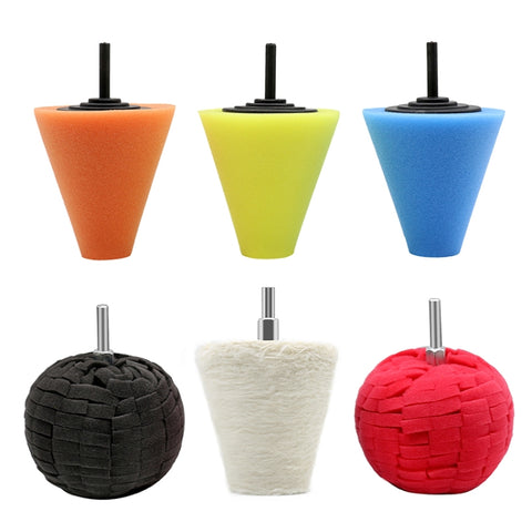 Set di dischi per lucidatura auto da 6 in 1 da 3 pollici Spugna per lucidatura ceretta per cerchioni, 6 in 1