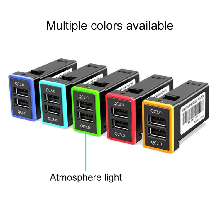 Car QC3.0 Fast Charge USB Interface Modification Charger for Toyota, Fuse to Take Power, Fuse (Red Light), Fuse (Ice Blue Light), Fuse (Blue Light)     ...