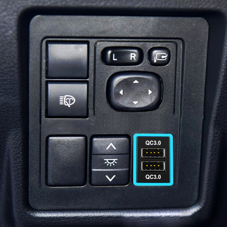 Car QC3.0 Fast Charge USB Interface Modification Charger for Toyota, Fuse to Take Power, Fuse (Red Light), Fuse (Ice Blue Light), Fuse (Blue Light)     ...
