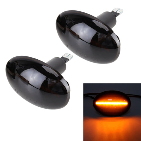 2 pezzi DC12V / 3W LED per auto lampeggiante dinamico luci laterali indicatore di direzione dell'acqua corrente per BMW Mini Cooper, luce ambrata, For BMW Mini Cooper (Black), For BMW Mini Cooper