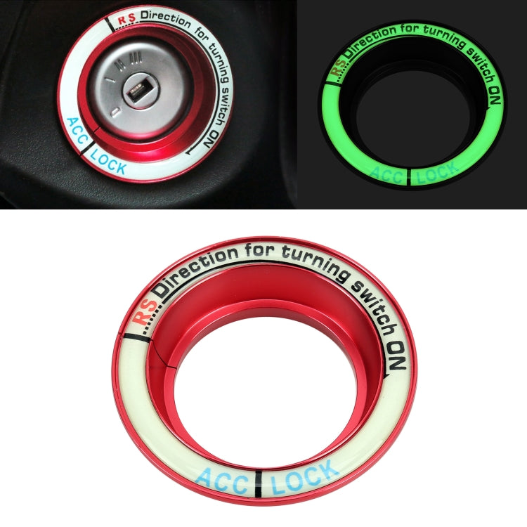 For Ford Fluorescent Aluminum Alloy Ignition Key Ring, Inside Diameter: 3.2cm, For Ford (Black), For Ford (Gold), For Ford (Red), For Ford (Silver)     ...