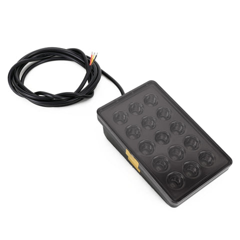 Luci di Stop Quadrate per Auto DC12V 1W con 15 LED SMD-3528 - Nero,