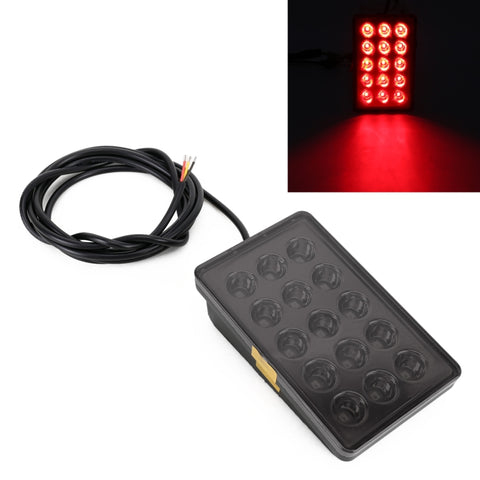 Luci di Stop Quadrate per Auto DC12V 1W con 15 LED SMD-3528 - Nero,