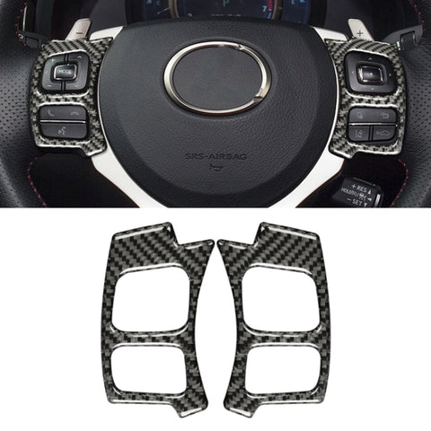 Autocollant décoratif pour volant pulsé en fibre de carbone pour voiture pour Lexus IS250 NX200 200t 300h 13-, guide à gauche, bouton de volant style A, conduite à gauche