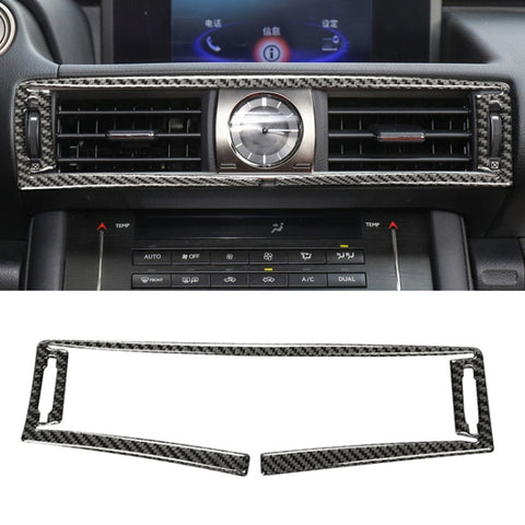 Adhésif décoratif pour support d'air de commande centrale en fibre de carbone pour voiture pour Lexus IS250 2013-, guide vers l'avant, sortie d'air de commande centrale
