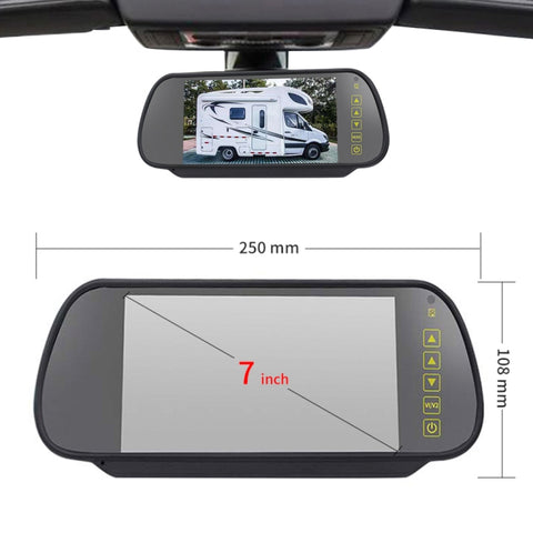 PZ475 Telecamera per luce freno da 170 gradi impermeabile per auto + monitor retrovisore da 7 pollici per Volkswagen Crafter, PZ475 + 7 inch Rearview Monitor