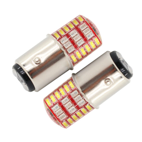 Set di 2 Lampadine LED 1157 DC12V 1.1W Doppio Colore per Moto e Auto