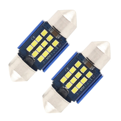 Lampada da Lettura per Auto 31mm 12LED SMD DC12-24V 1W 6000K 60LM -