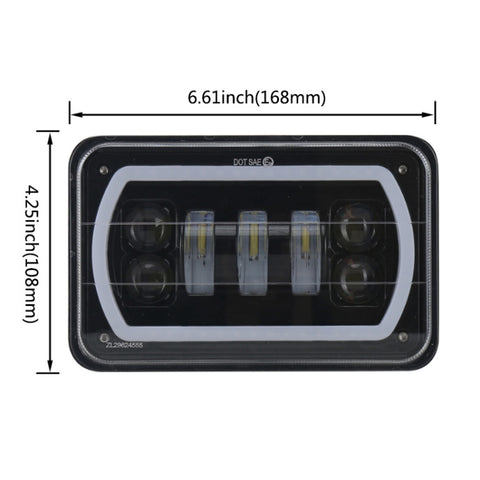 Indicatore di direzione/faro LED per auto da 5 pollici 30W DC 10-30V 7200LM IP67, con Angel Eyes, 5 pollici with Angel Eyes