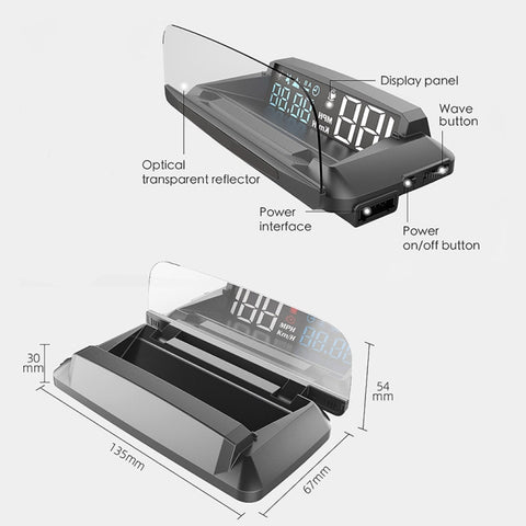 H400G Modalità GPS per auto da 3,5 pollici HUD Head-up Display Supporta visualizzazione velocità/tempo/distanza, H400G