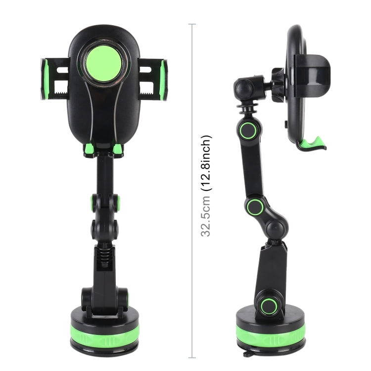 ZP-X0466 Supporto per cellulare con ventosa rotonda telescopica girevole a 360 gradi per auto, ZP-X0466 (Green), ZP-X0466 (Grey)