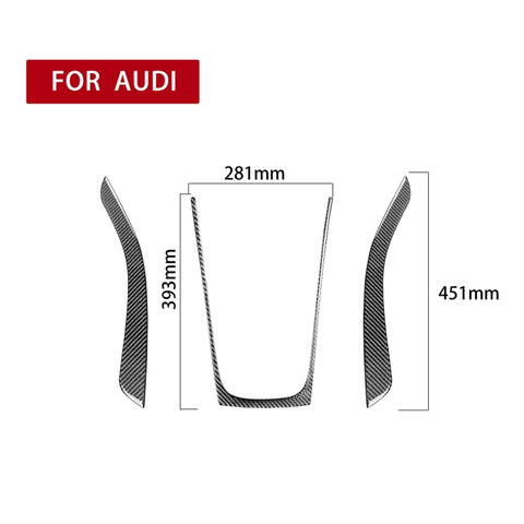 Adesivo decorativo per pannello ingranaggi in fibra di carbonio 3 in 1 per Audi A5 Hard Top 2008-, guida a destra e a sinistra universale, Gears Panel