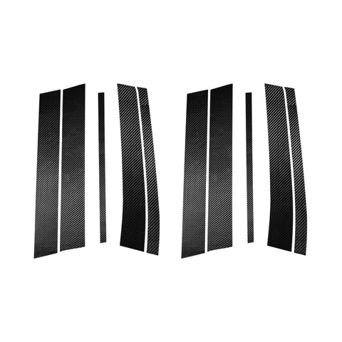 Adesivo decorativo per montanti per porte e finestre 10 in 1 in fibra di carbonio per Volvo XC90 2003-2014, guida a destra e a sinistra universale, Door and Window Pillar