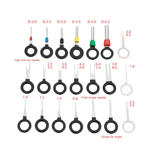21 in 1 Spina per auto Circuito Cablaggio Terminale Estrazione Pick Connettore Crimp Pin Indietro Ago Rimuovi strumento, 21 in 1 - Novalix Store
