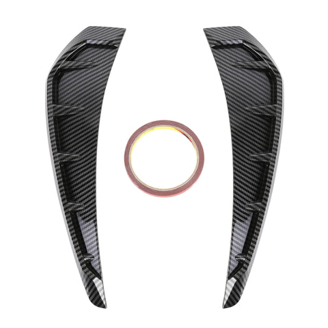 Adesivo decorativo esterno in silicone morbido per auto da 2 pezzi, struttura in fibra di carbonio, Carbon Fiber Texture