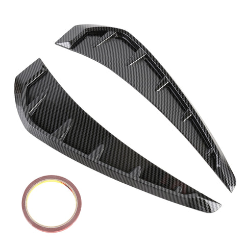 Adesivo decorativo esterno in silicone morbido per auto da 2 pezzi, struttura in fibra di carbonio, Carbon Fiber Texture