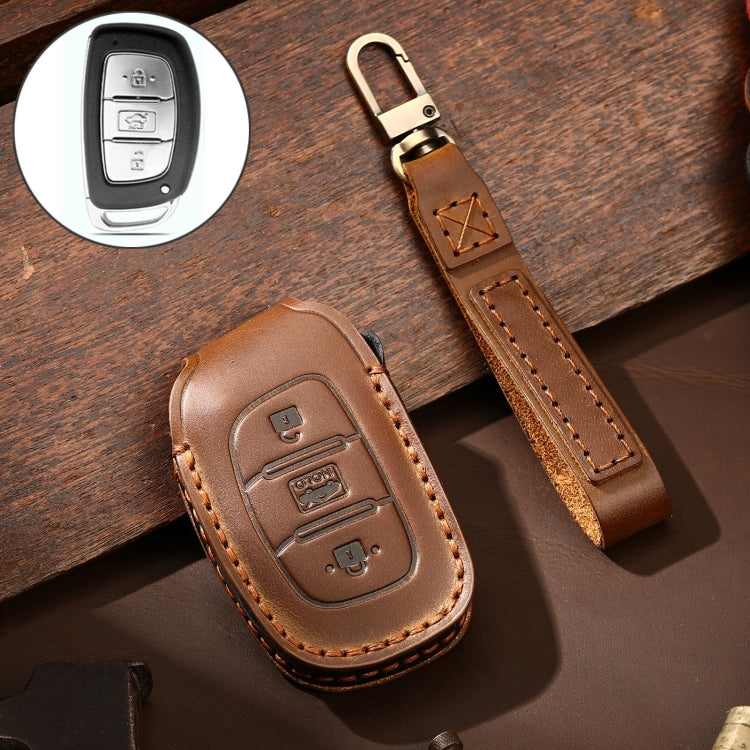 Premium Cowhide Leather Key Cover for Hyundai IX35