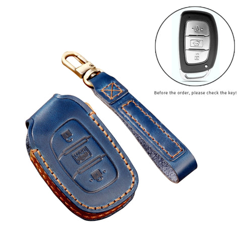 Hallmo Custodia protettiva per chiave en pelle di vacchetta per auto pour Hyundai IX35 A Style, pour Hyundai IX35 A Style