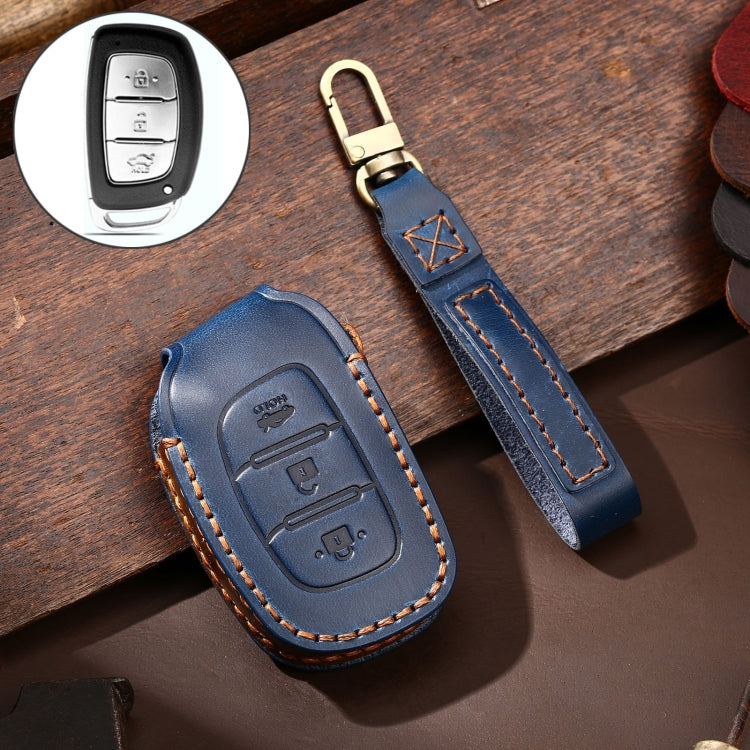 Premium Cowhide Leather Key Cover for Hyundai IX35 B Style