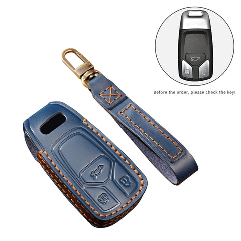 Hallmo Custodia protettiva per chiave en pelle di vacchetta per auto pour Audi A6L / A8L / A4 / A7 / A5 A Style, pour Audi A6L A Style