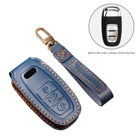 Hallmo Custodia protettiva per chiave en pelle di vacchetta per auto pour Audi A6L / A8L / A4 / A7 / A5 B Style, pour Audi A6L B Style