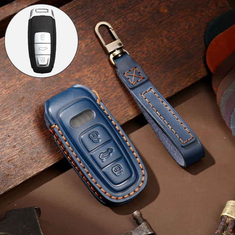 Premium Cowhide Leather Key Cover for Audi Models