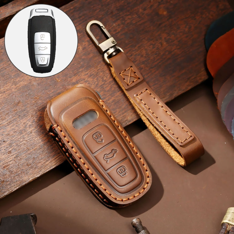 Premium Cowhide Leather Key Cover for Audi Models