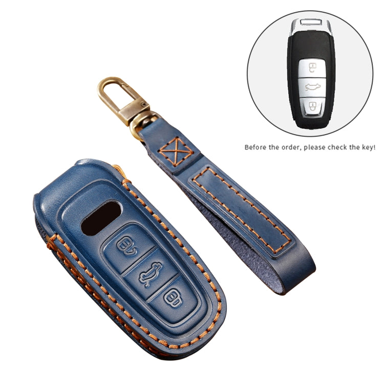 Premium Cowhide Leather Key Cover for Audi Models
