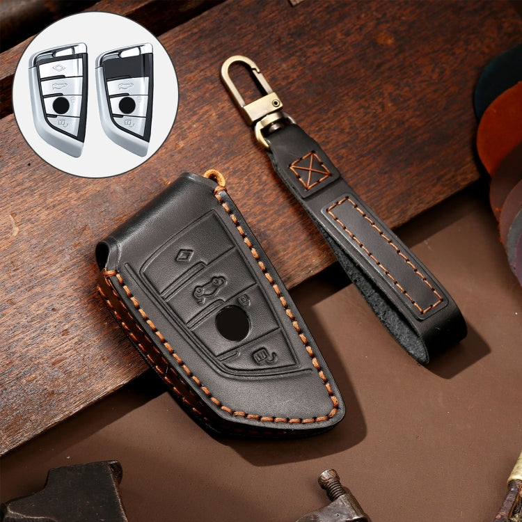 BMW Cowhide Leather Key Case - Stylish & Durable Protection