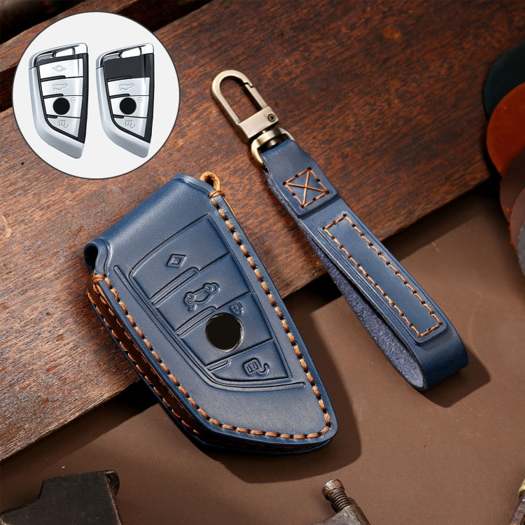 BMW Cowhide Leather Key Case - Stylish & Durable Protection