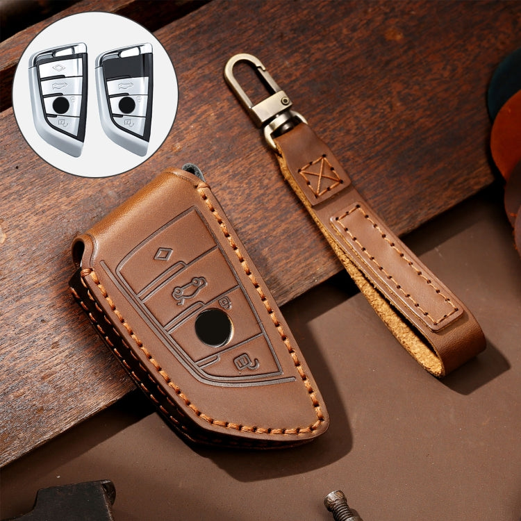 BMW Cowhide Leather Key Case - Stylish & Durable Protection