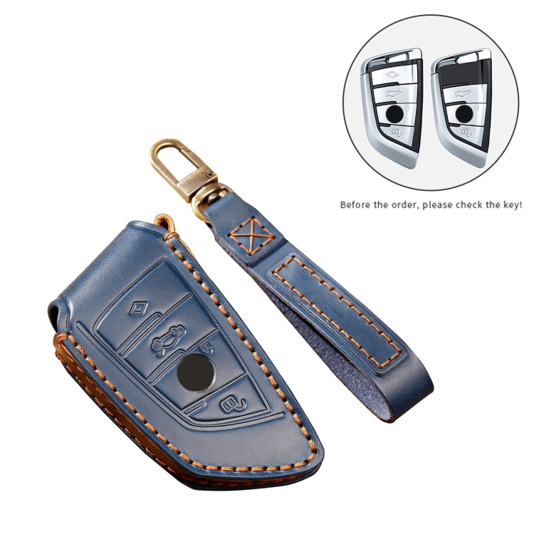 BMW Cowhide Leather Key Case - Stylish & Durable Protection