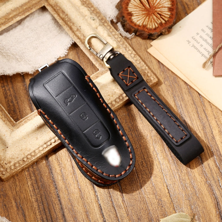 Porsche Macan Leather Key Case - Stylish Cowhide Protection