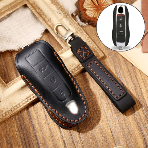 Hallmo Custodia protettiva per chiave en pelle di vacchetta per auto pour Porsche Macan 718 2021 A Style, pour Porsche Macan A Style